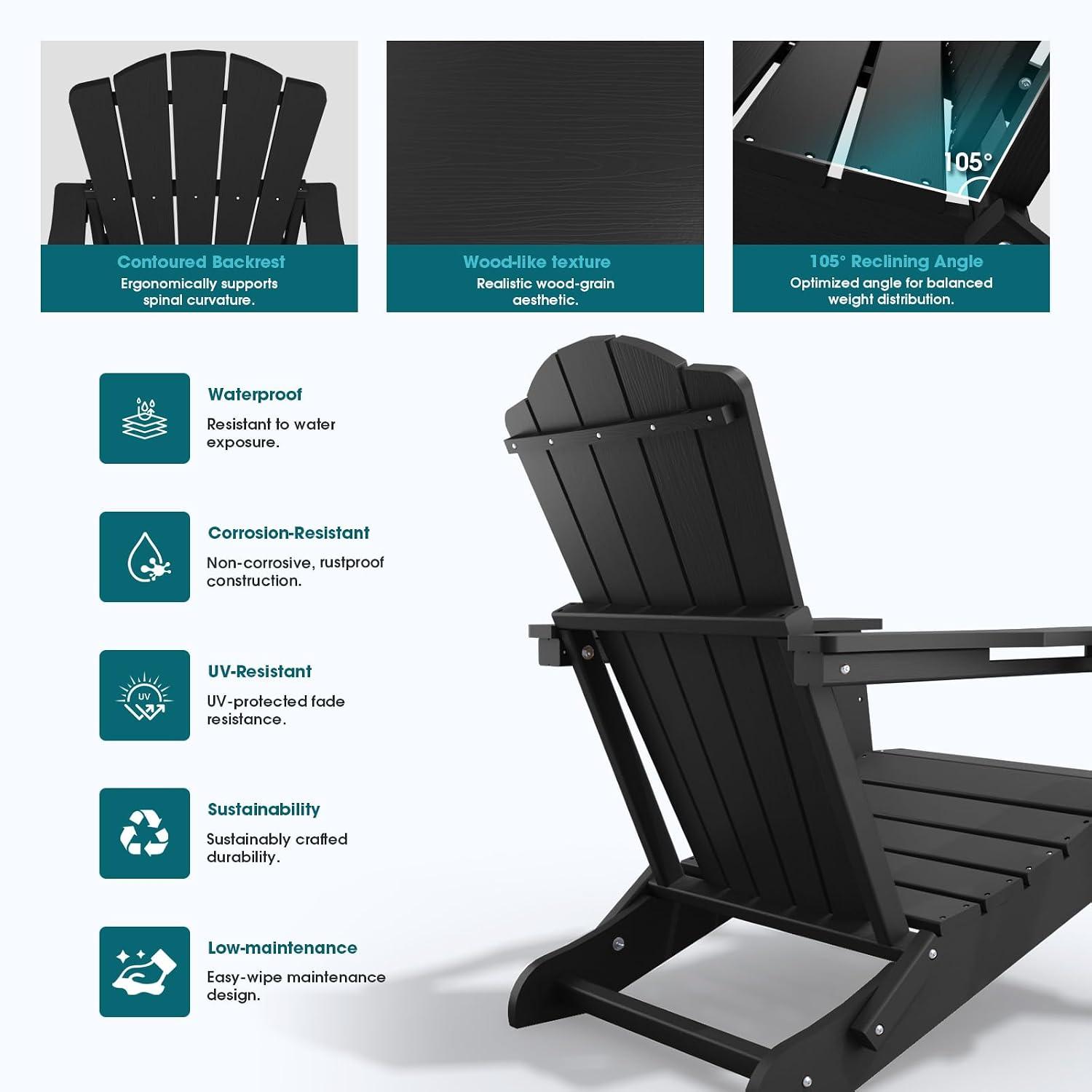 Best Outdoor Patio Chairs – THOEOE Folding Adirondack Set of 2 Review